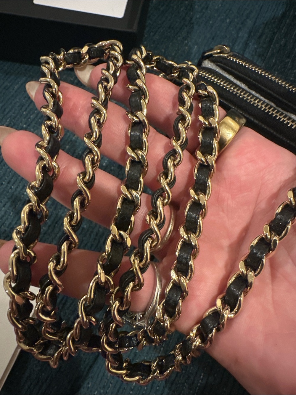 Chanel Boy Black Quilted Caviar Leather Wallet on Chain - Picture 5 of 5
